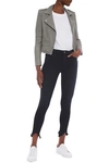 Frame Le High Double Triangle Frayed Mid-rise Skinny Jeans In Midnight Blue