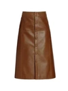 SAINT LAURENT Leather Midi Skirt