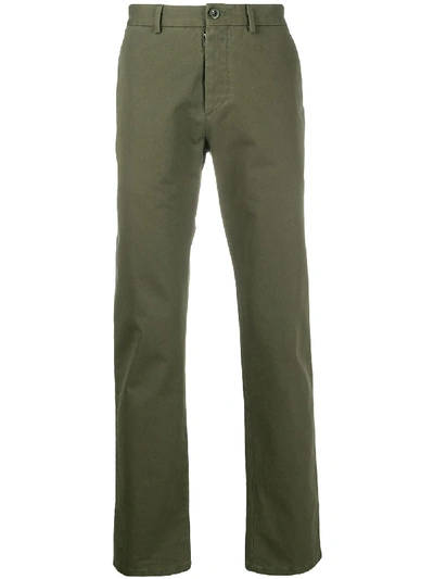 Maison Margiela Garment Dyed Regular Fit Chino Trousers In Green
