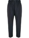Brunello Cucinelli Stripe Detail Cropped Trousers In Blue