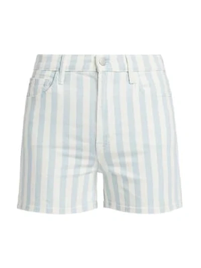 J Brand 'jules' Striped Comfort Stretch Denim Shorts In Multi-colour