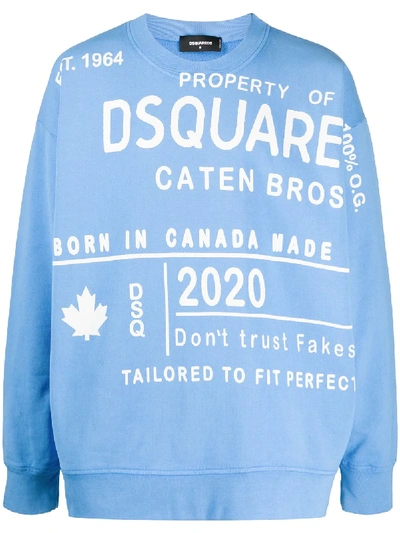 Dsquared2 Logo-print Sweatshirt In Blue