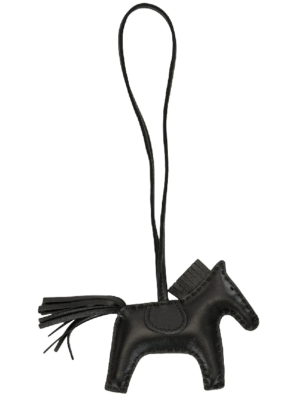 Pre-Owned Hermes Pre-owned Rodeo Pm Bag Charm In Black | ModeSens
