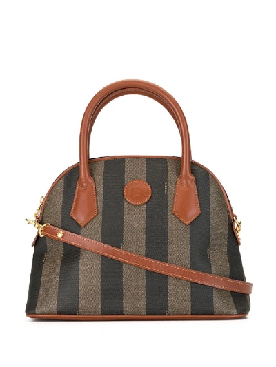 Pre-owned Fendi Pequin Two-way Bag In Brown