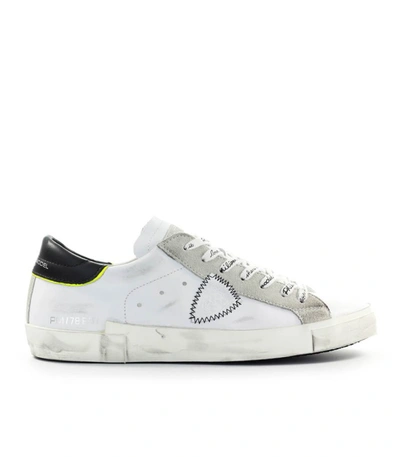 Philippe Model Parisx Trainers In Leather With Contrasting Heel Tab In White