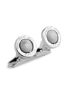 ZEGNA ROUND STERLING SILVER & HOWLITE CUFFLINKS,0400012778919