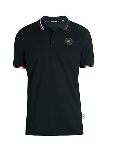 Roberto Cavalli Sport Men's Piqué Polo Shirt In Navy