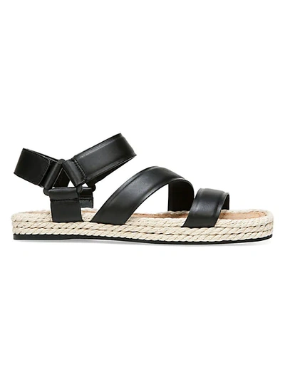 Vince Elian Leather Flatform Sport Sandals In Black