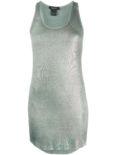 Avant Toi Metallic Tank Top In Grey