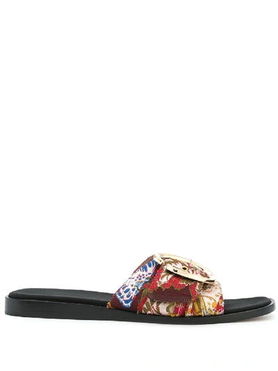 Oscar De La Renta Trouseroletten Aus Fil Coupé In Ruby