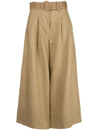 Nicholas Belted Palazzo Trousers In Neutrals