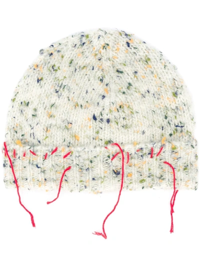 Maison Margiela Knitted Beanie Hat In Neutrals
