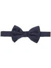 Giorgio Armani Bow Tie With Butterfly In Micro-striped Silk In Blue
