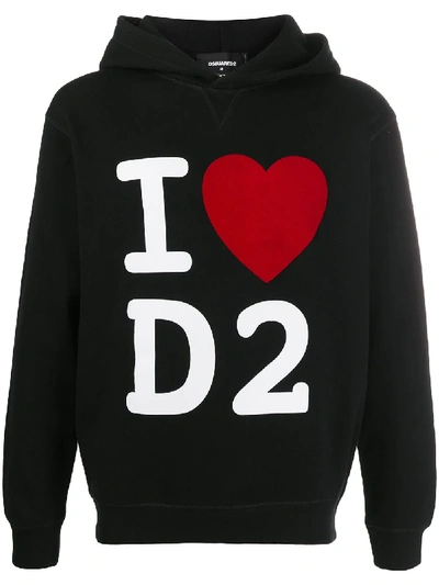 Dsquared2 Slogan-print Hoodie In Black,red,white