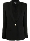 Balmain Single-breasted Structured Blazer In Black