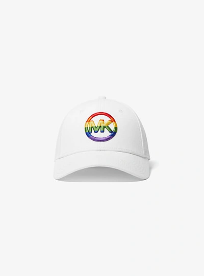 Michael Kors Rainbow Logo Baseball Cap In White