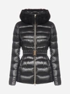 Herno Sofia Fox-collar Belted Quilted Nylon Down Jacket