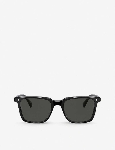 Oliver Peoples Mens Black Ov5419su Lachman Sun Square Acetate Sunglasses