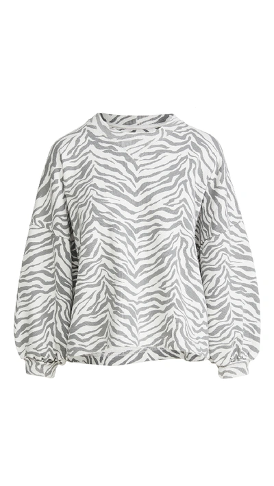 Rebecca Minkoff Rosie Sweatshirt In Grey Zebra