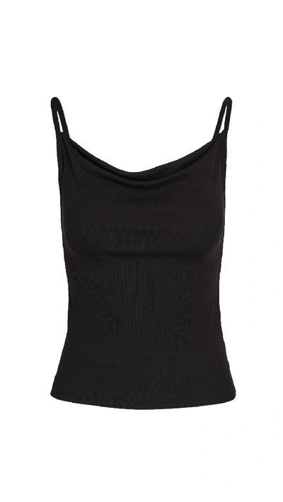 Lna La Femme Cowl Tank In Black