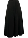 Marni Asymmetric Pleated Midi-skirt In Black