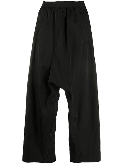 Mm6 Maison Margiela Cropped High-waisted Harem Trousers In Black