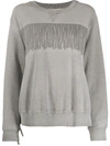 MM6 MAISON MARGIELA FRINGED DETAIL CREW NECK SWEATSHIRT