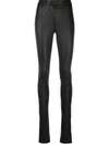 FENTY LEATHER SKINNY TROUSERS WITH SLITS