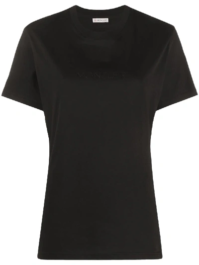 Moncler Rear-stripe Slim-fit T-shirt In Black
