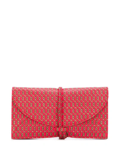 Pre-owned Hermes 1990s  Flap Silk Clutch In Red