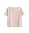 ALEX MILL Slub Cotton Boxy Boatneck Tee in Pale Pink