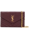 SAINT LAURENT ENVELOPE LEATHER WALLET ON CHAIN