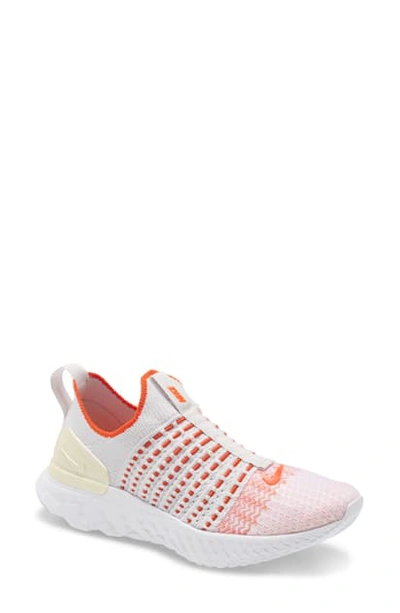 Nike React Phantom Run Flyknit 2 Running Shoe In Vast Grey/team Orange/metallic Cashmere