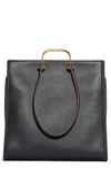 Alexander Mcqueen The Tall Story Leather Tote In Black/ Red
