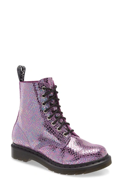 Dr. Martens' 1460 Metallic Lace-up Boots In Purple
