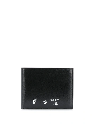 Off-white Shadow Logo Bifold Leather Wallet In Black