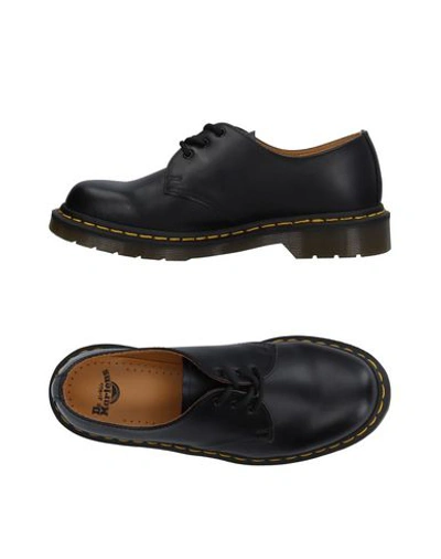 Dr. Martens Lace-up Leather Shoes Contrast Stitching In Black