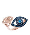 NETALI NISSIM ROSE GOLD, SAPPHIRE AND TSAVORITE PROTECTED DOUBLE EYE RING (ONE SIZE),15521772