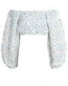 LOVESHACKFANCY Albertina Floral Cotton Crop Top,060048856410