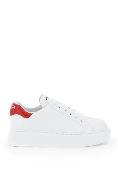 Prada Logo Low Top Sneakers In White