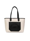 KARL LAGERFELD CANVAS SHOPPING BAG IN IVORY COLOR