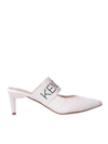 KENDALL + KYLIE LACEY MULES IN WHITE