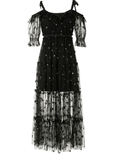 Alice Mccall Moon Lover Lace-overlay Dress In Black