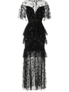 ALICE MCCALL MOON LOVER LACE-OVERLAY GOWN