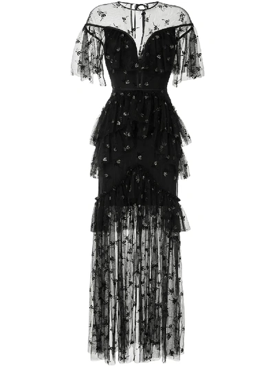 Alice Mccall Moon Lover Lace-overlay Gown In Black | ModeSens