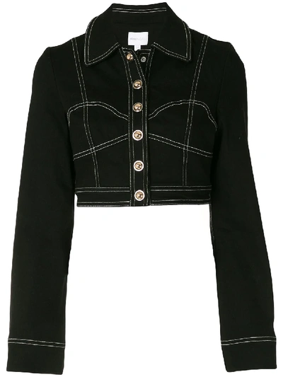 Alice Mccall Rock With You Stitch Detail Cropped Jacket In Black