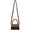 BY FAR BROWN CROC MINI TOP HANDLE BAG