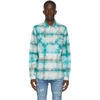 AMIRI BLUE WATERCOLOR PLAID SHIRT