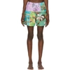 AMIRI AMIRI MULTICOLOR HAWAIIAN REPAIR SWIM TRUNKS