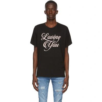 Amiri Loving You-print Cotton-jersey T-shirt In Black